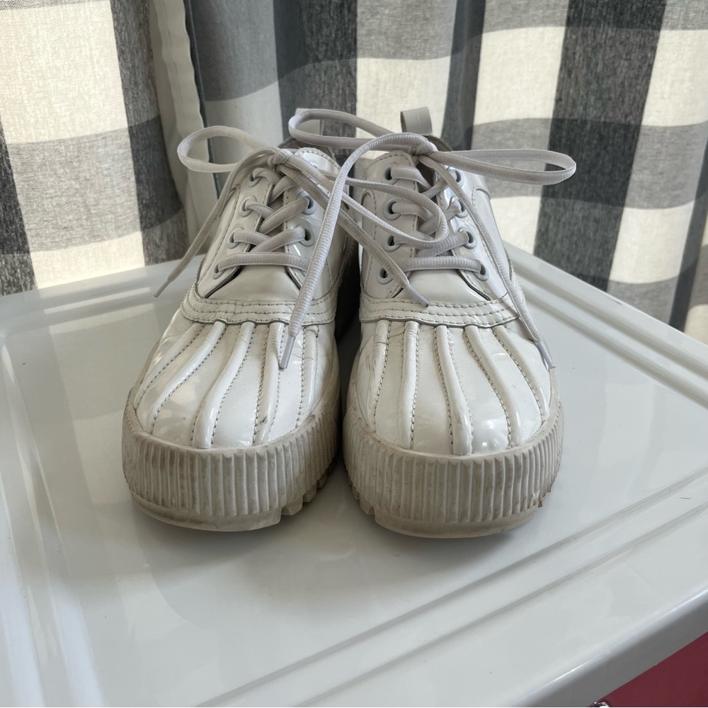 Jeffrey Campbell White Lace-Up Sneakers